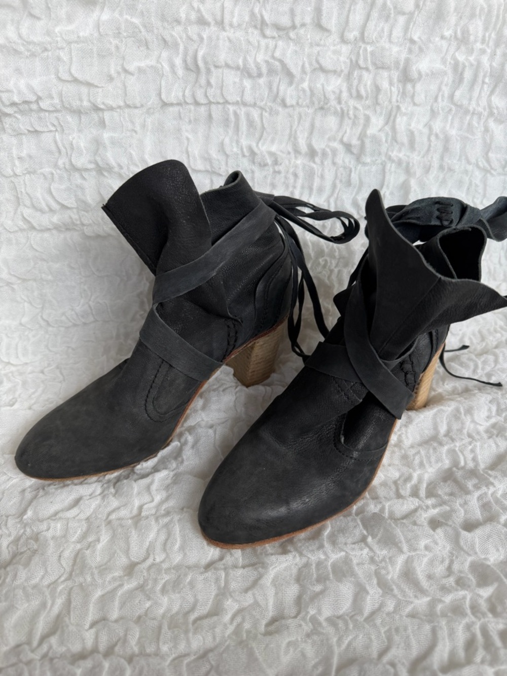 Free People Seven Wonders Leather Ankle Booties EU38/US7.5/8 - Picture 4 of 12